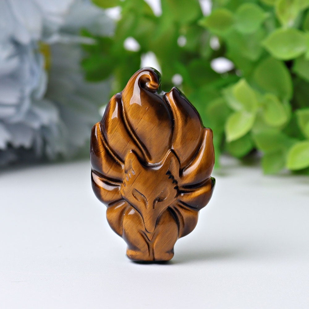 1.7" Nine-tail Fox Crystal Carvings Wholesale Crystals USA