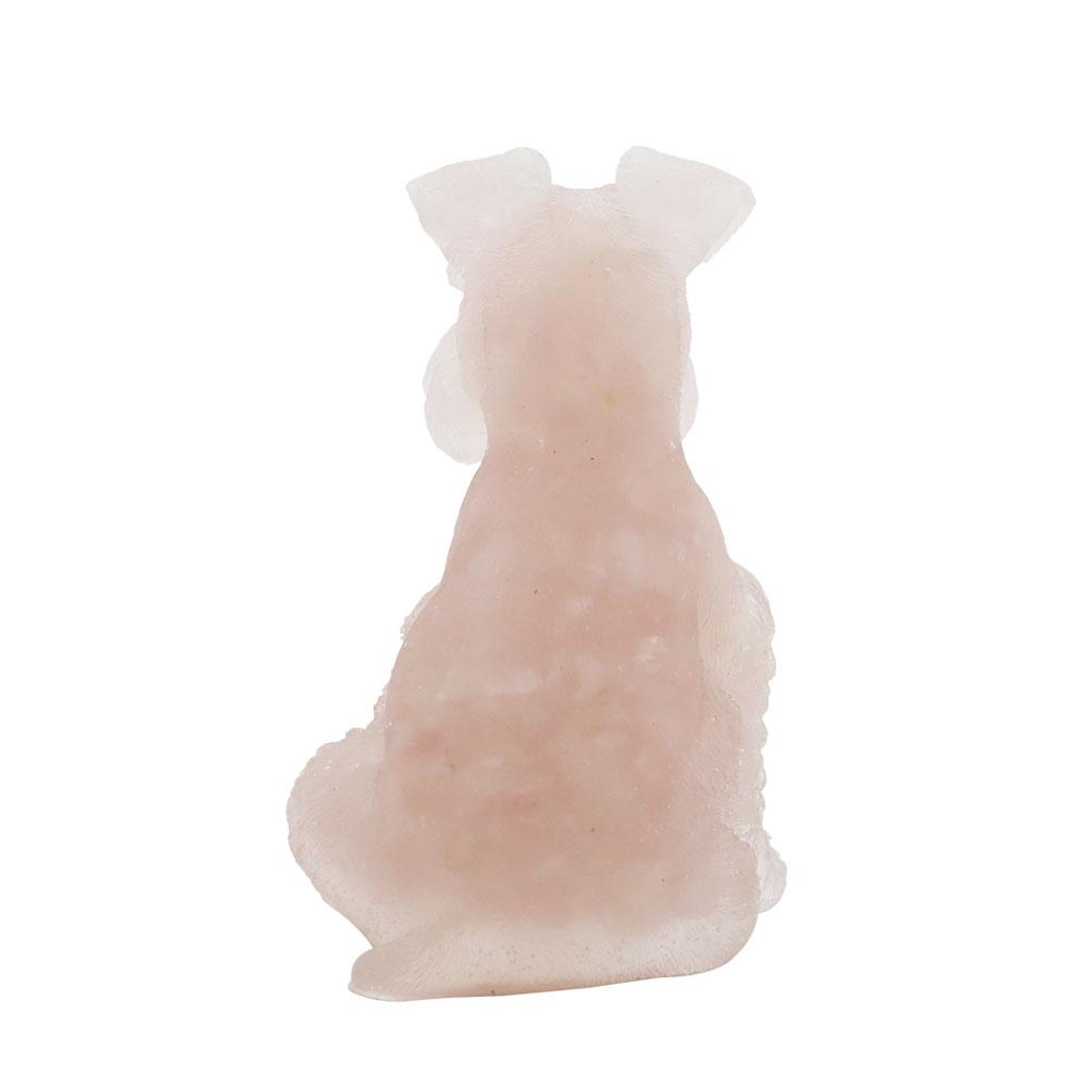 Rose Quartz Gravel Resin Dog Figurines Schnauzer