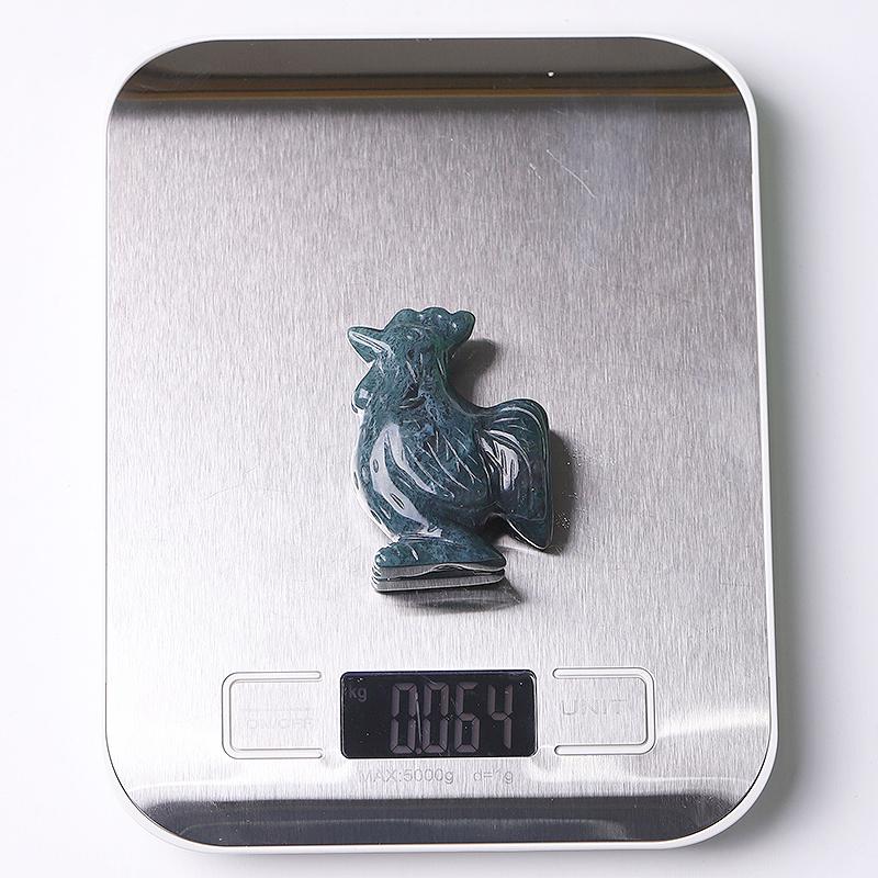 2" Moss Agate Rooster Crystal Carvings Wholesale Crystals USA