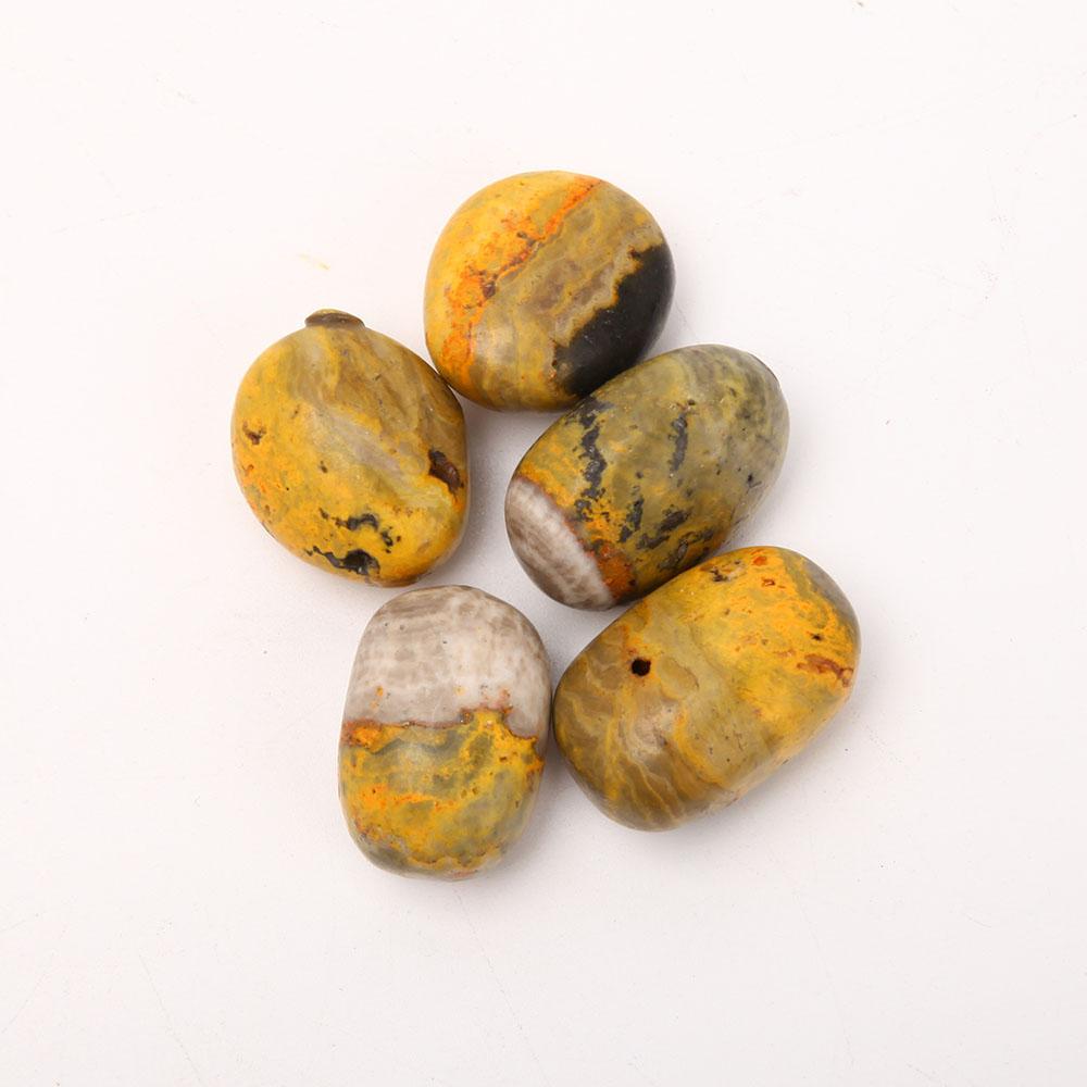 Bumblebee Jasper Tumbled Stone Set of 5 Palm stones Wholesale Crystals USA