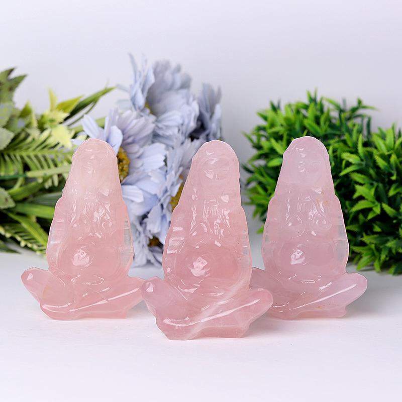 3.9" Rose Quartz Mother Earth Crystal Carvings Wholesale Crystals USA