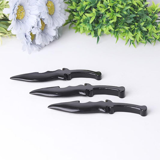6" Hot Sale Black Obsidian Knife Carving Wholesale Crystals USA