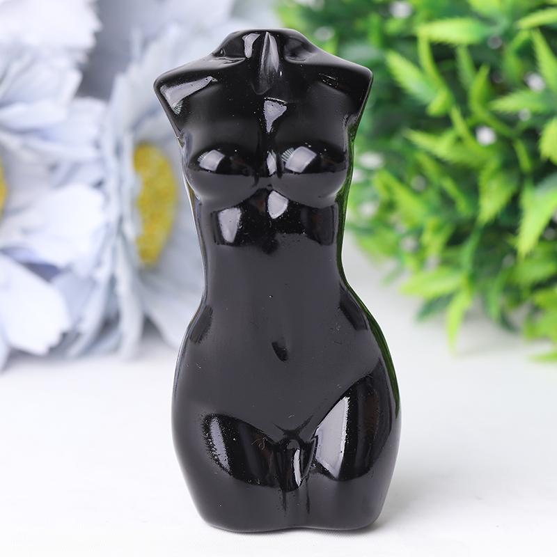 3" Black Obsidian Woman Model Body Crystal Carvings Wholesale Crystals USA
