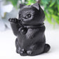 2" Black Obsidian Cute Cat Crystal Carvings for Halloween Wholesale Crystals USA
