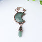 3.6" Green Aventurine Moon Design Pendant Wholesale Crystals USA