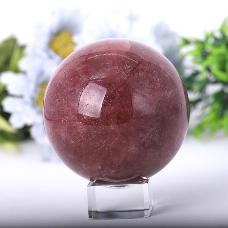 2.0"-4.5" Strawberry Quartz Sphere Wholesale Crystals USA