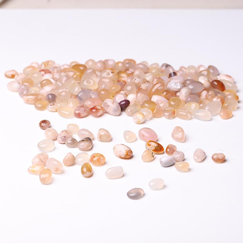 0.1kg 5-10mm High Quality Round Shape Flower Agate Chips Wholesale Crystals USA