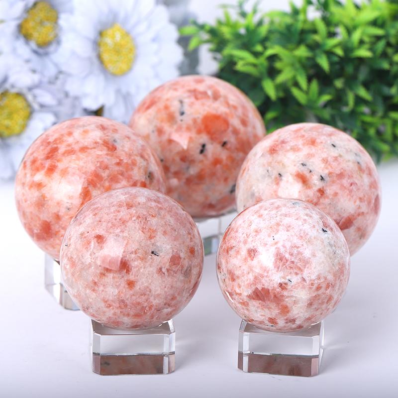 2.5"-4.5" Gold Strawberry Quartz Sphere Wholesale Crystals USA
