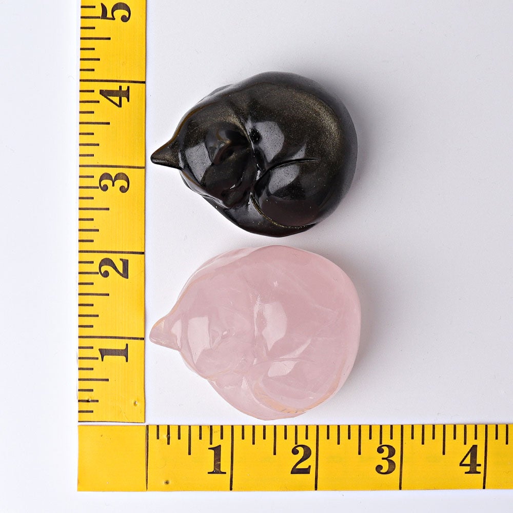 2.3" Sleeping Cat Crystal Carvings Wholesale Crystals USA
