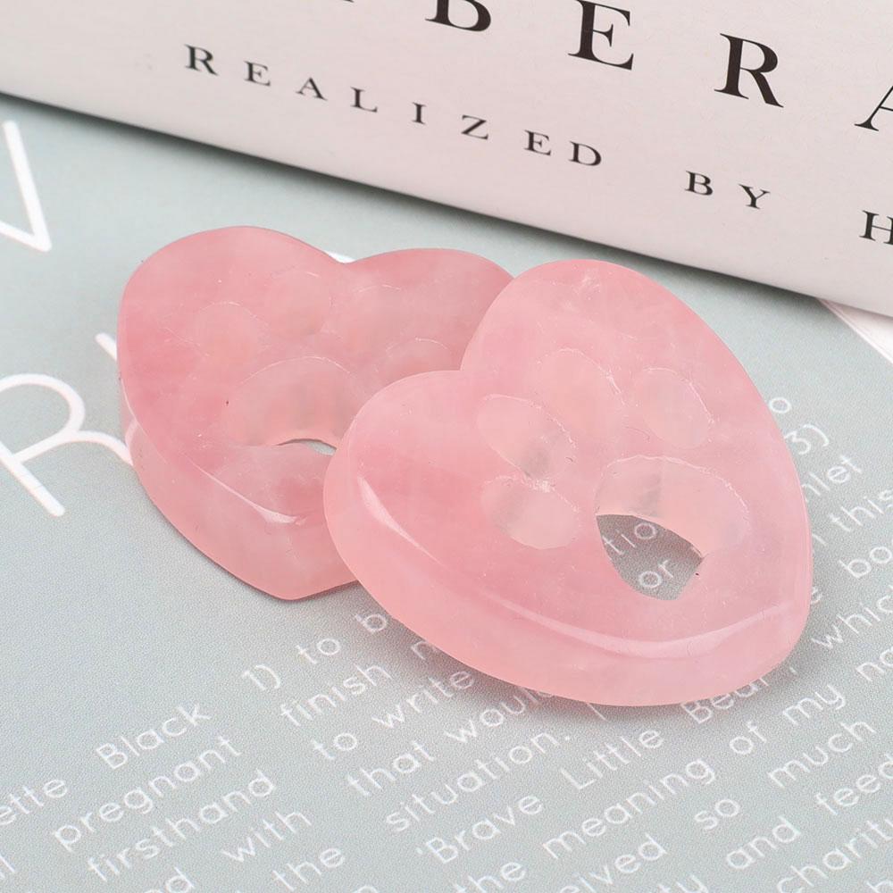 Rose Quartz Heart Shape with Claw Carving Wholesale Crystals USA