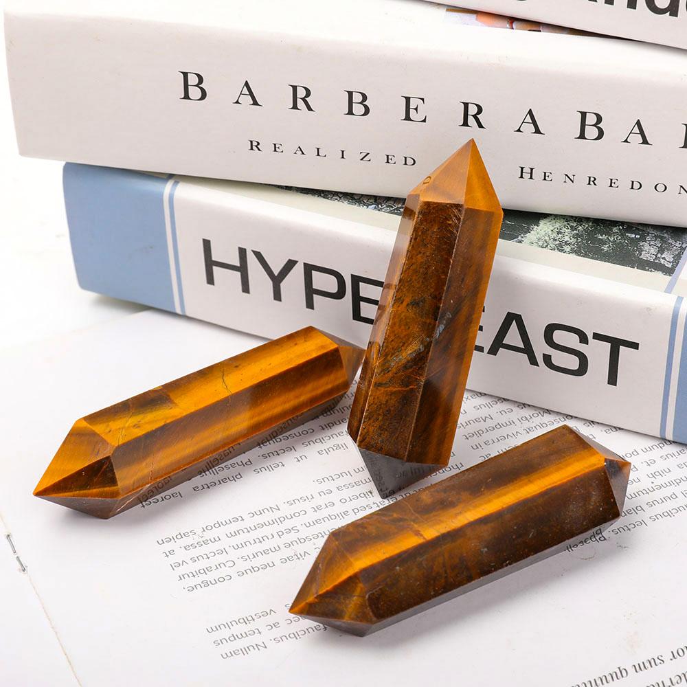 Tiger Eye Double Terminated Points Wholesale Crystals USA