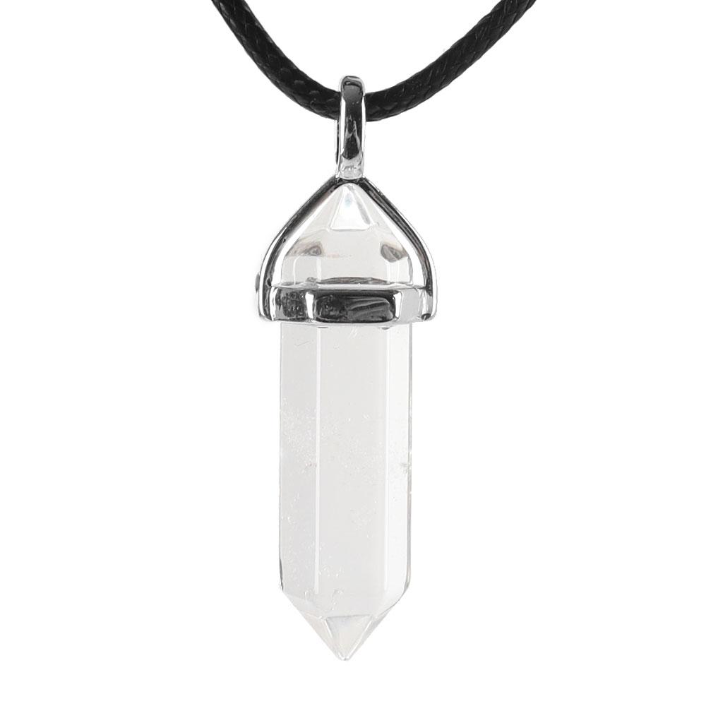 Natural Semi-Precious Gemstone Crystal Healing Hexagonal Point Chakra Pendant Wholesale Crystals USA