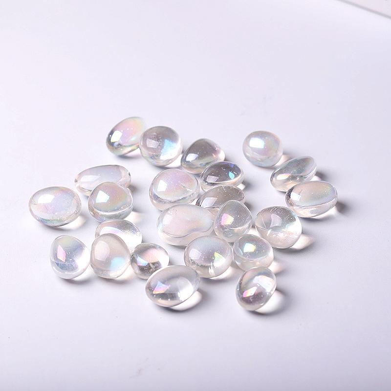 0.1kg 20mm-30mm Hot Sale Angle Aura Clear Quartz Tumbles Wholesale Crystals USA