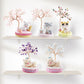 Wealth and Luck Crystal Money Tree with Cute Resin Little Cat  for Home Decor