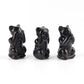 Black Obsidian See No Evil, Hear No Evil, Speak No Evil, Free Form 1set Wholesale Crystals USA