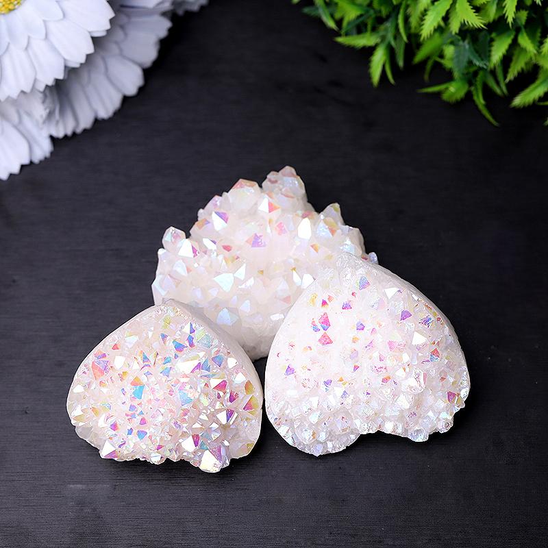 2" Aura Cluster Heart Shape Crystal Carvings Wholesale Crystals USA