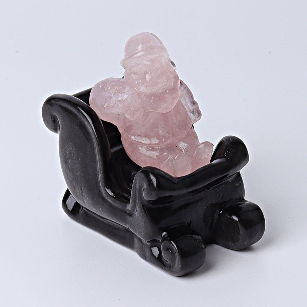 Claus with Sled Santa Crystal Carvings for Christmas  Wholesale Crystals USA