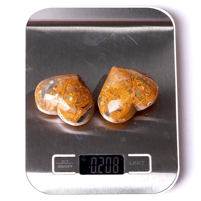 2.0-2.5" Crazy Agate Heart Shape Crystal Carving Wholesale Crystals USA