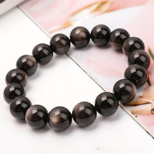 12mm Silver Obsidian Bracelet Wholesale Crystals USA
