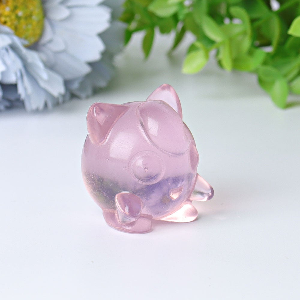 1.6" Pink Opalite Jiggly Puff Crystal Carvings Wholesale Crystals USA