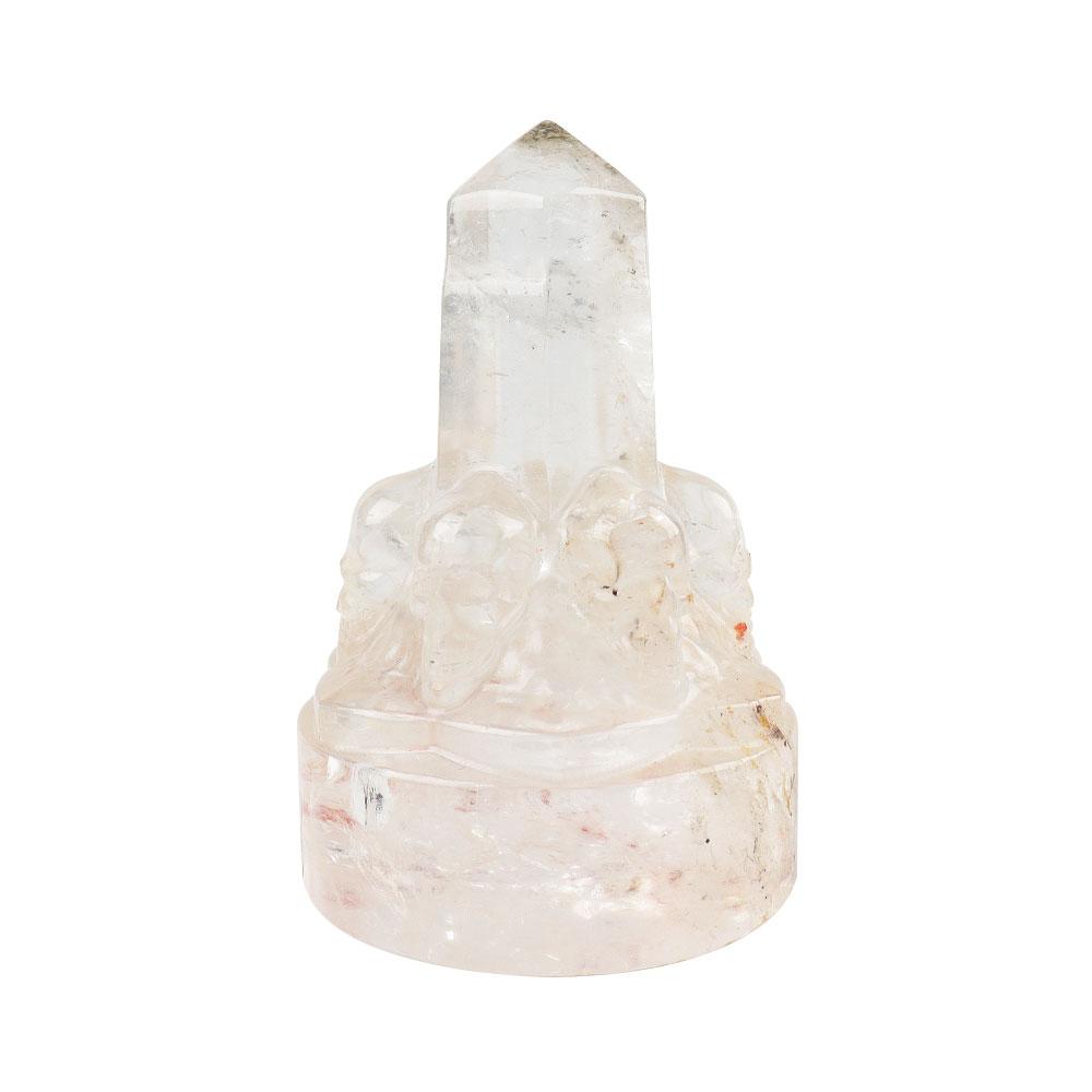 Clear Quartz Crystal Point with Carving Skull Decor Wholesale Crystals USA