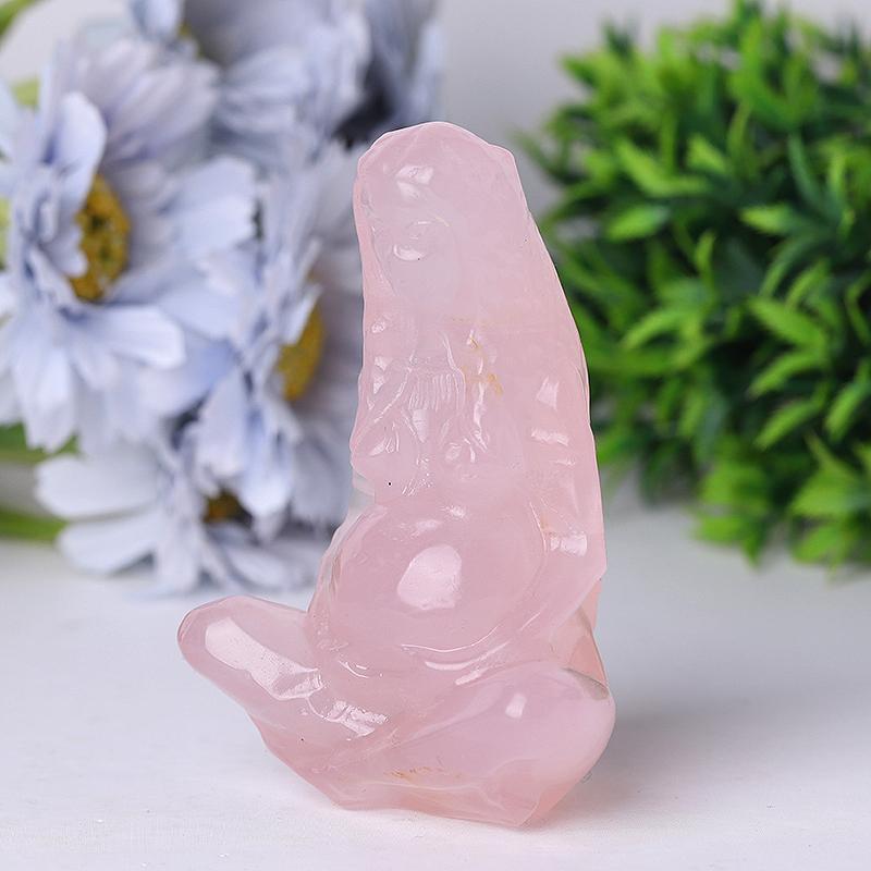 3.9" Rose Quartz Mother Earth Crystal Carvings Wholesale Crystals USA