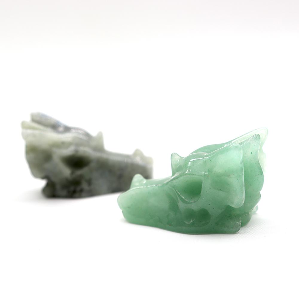 Crystal Dragon Head Skull Hand Carved Realistic Dragon Head Statue Wholesale Crystals USA