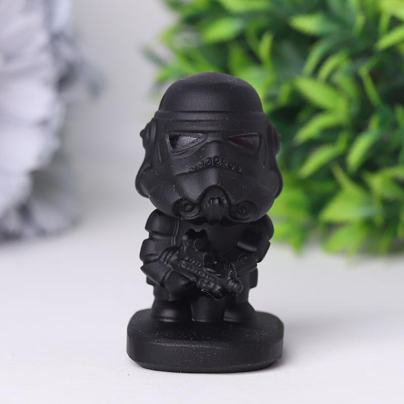 2.5" Black Obsidian Darth Vader Crystal Carvings Wholesale Crystals USA