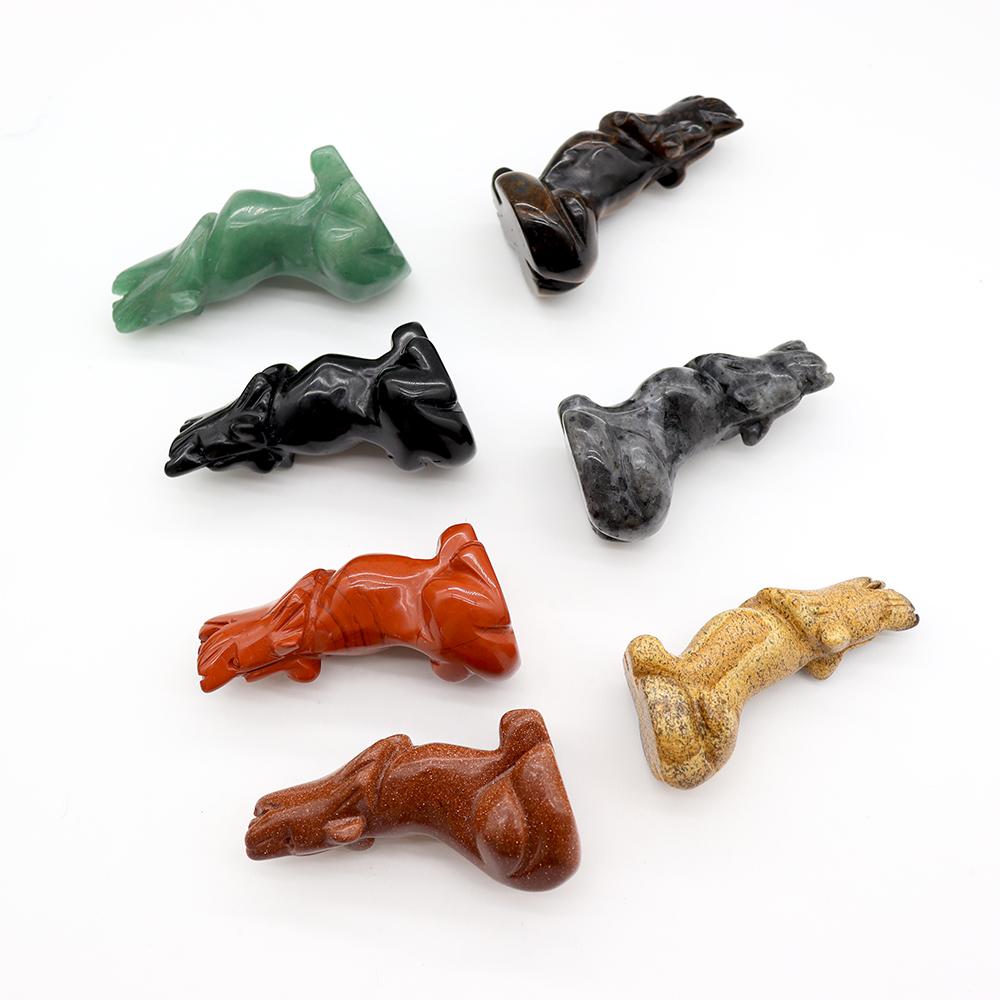 Hand carved wolf shaped crystal animal carving crafts Wholesale Crystals USA