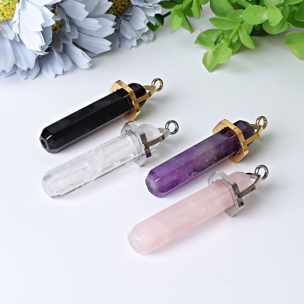 2.4" Hollow Hexagonal Prism Crystal Pendant Wholesale Crystals USA