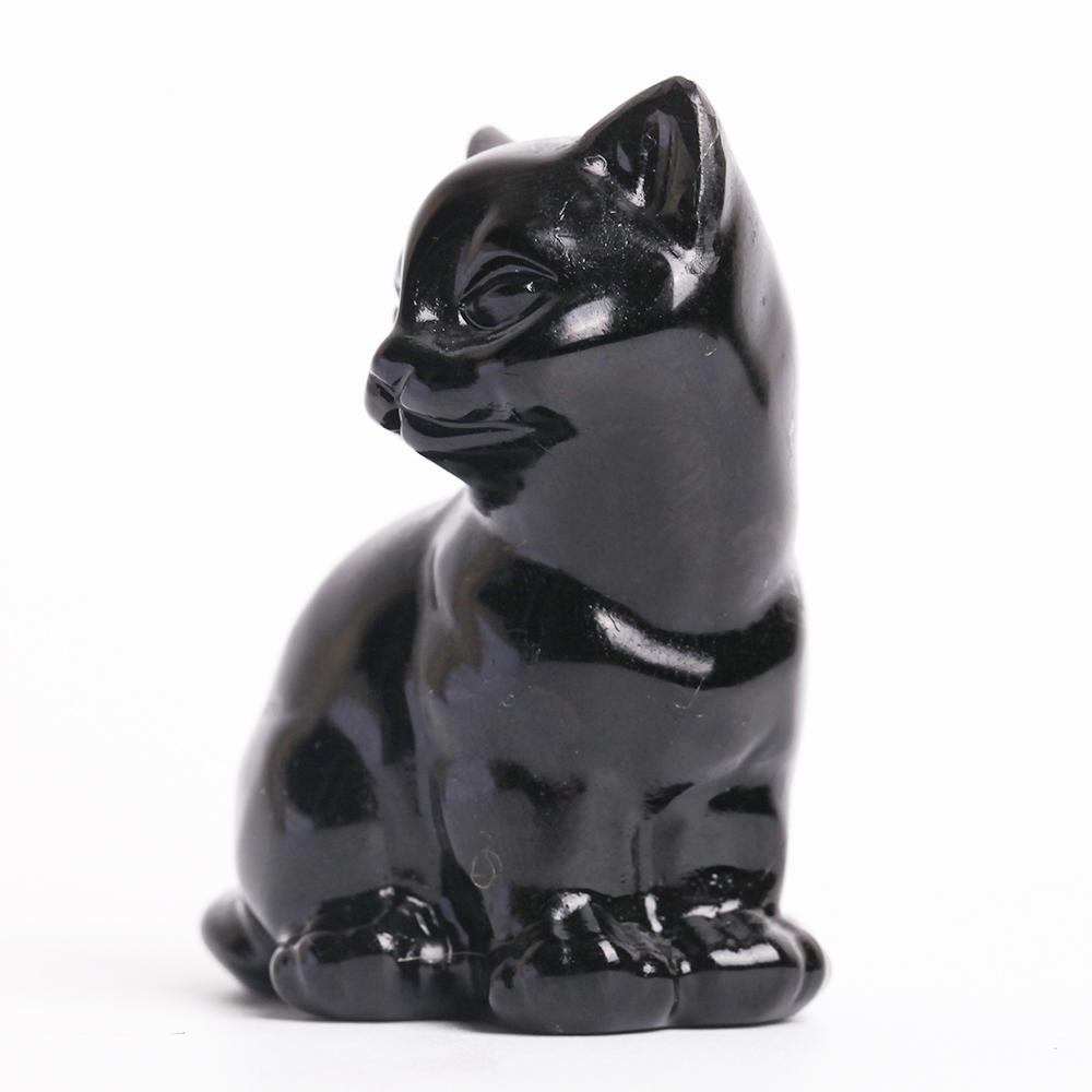 Black Obsidian Crystal Carving Cat Wholesale Crystals USA