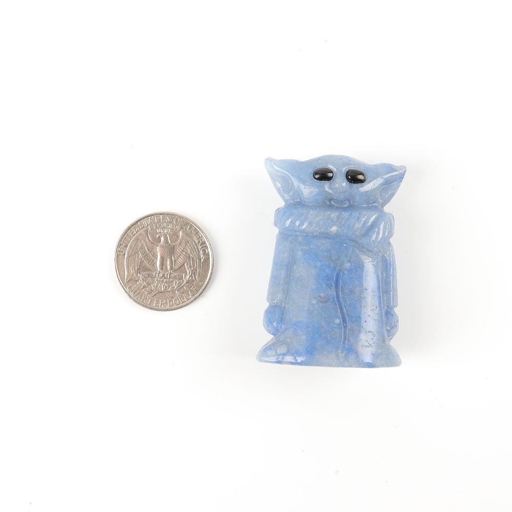 Blue Aventurine Crystal Carving Yoda 2" Wholesale Crystals USA