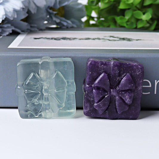 1.5" Gift-box Crystal Carvings for Christmas Wholesale Crystals USA
