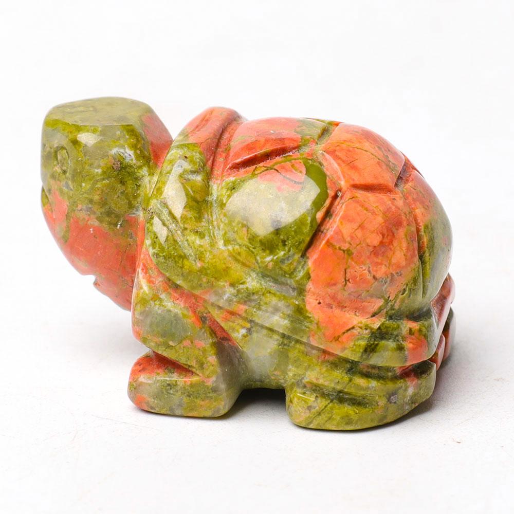 1.5" Unakite Crystal Carving Turtle Wholesale Crystals USA