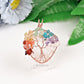 2" Chakra Tree of Life Wire Wrapped Heart Pendant Wholesale Crystals USA