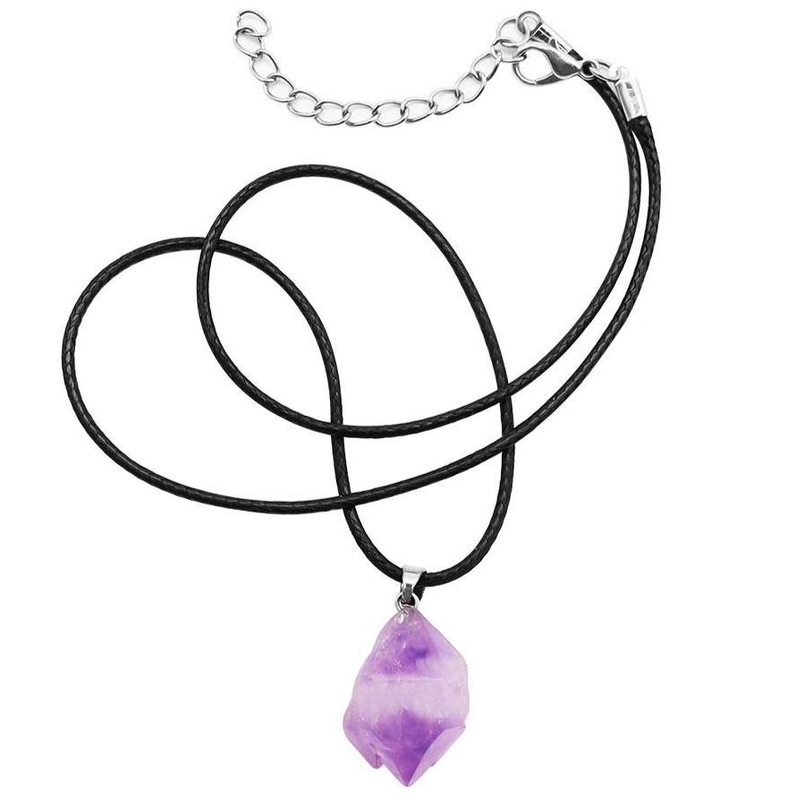 Natural Raw Amethyst Crystal Pendant Necklace Wholesale Crystals USA