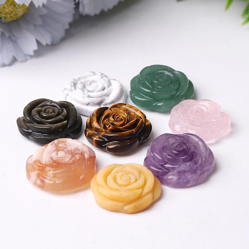 1.2" Rose Flower Crystal Carvings Wholesale Crystals USA