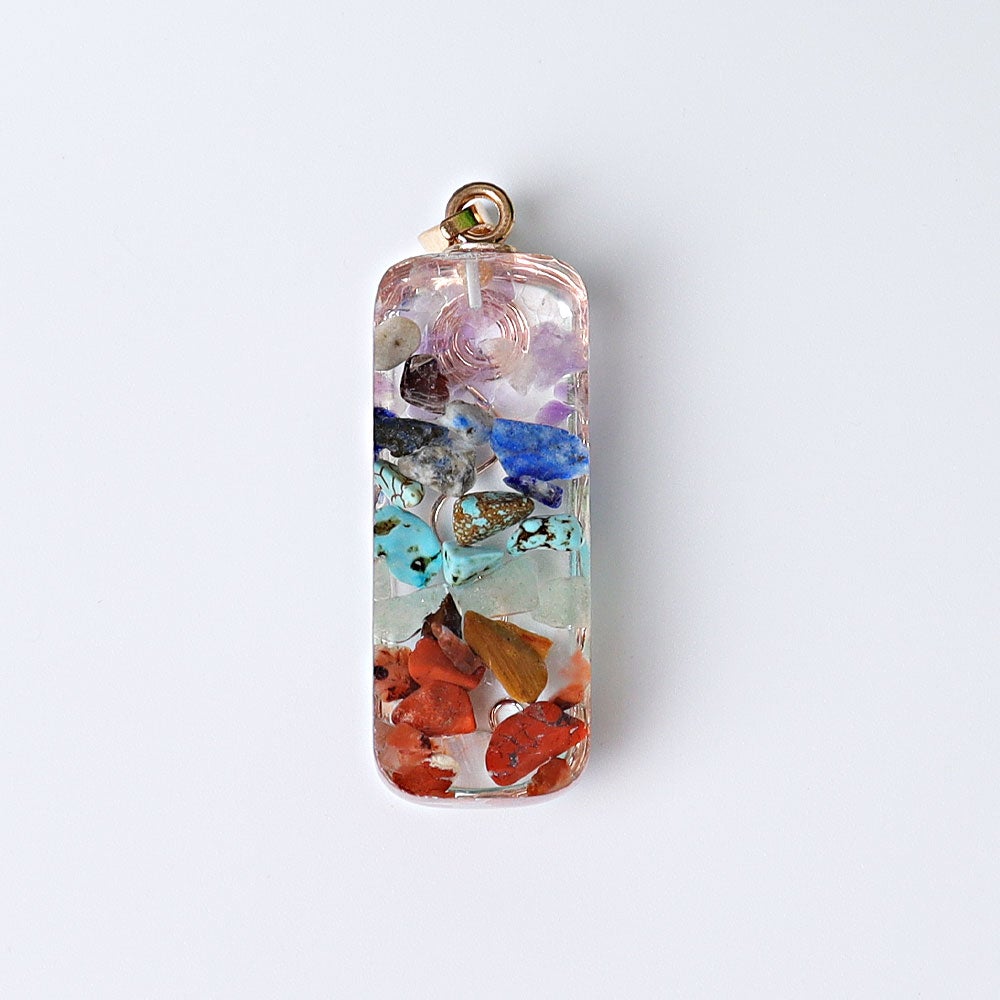 1.8" Chakra Resin Crystal Pendant Wholesale Crystals USA