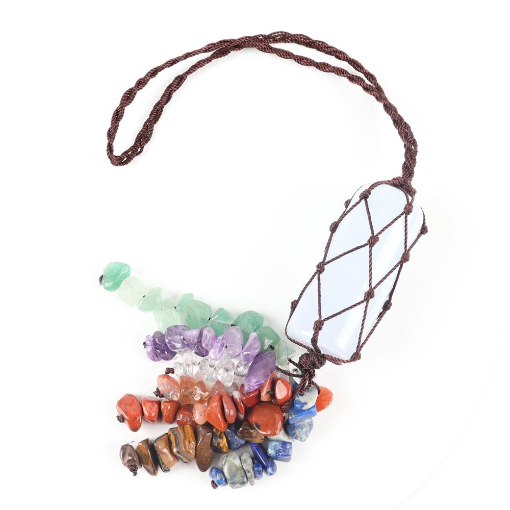 Natural Raw Clear Crystal Healing Stone Chakra Tassels Hanging Ornament Wholesale Crystals USA