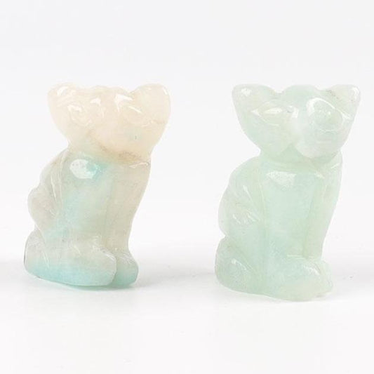 Sky Blue Mini Cat Carvings