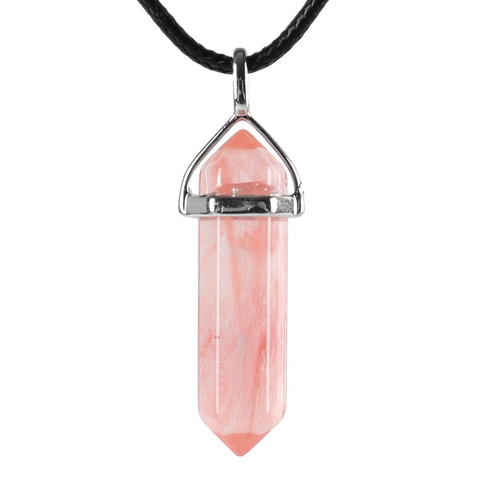 Natural Semi-Precious Gemstone Crystal Healing Hexagonal Point Chakra Pendant Wholesale Crystals USA