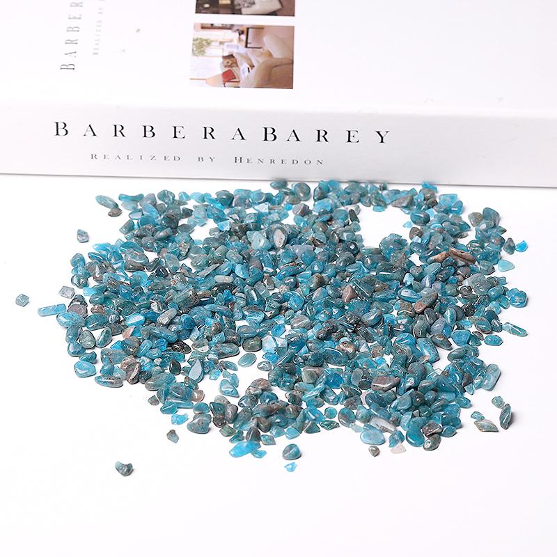 0.1kg 5-7mm Natural Blue Apatite Chips Crystal Chips for Decoration Wholesale Crystals USA