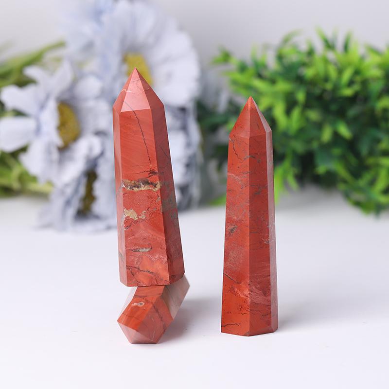 Natural Red Jasper Points Healing Tower Wholesale Crystals USA