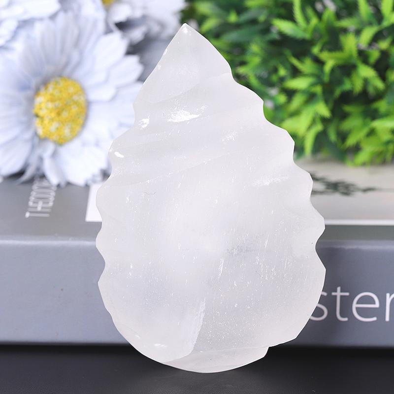 4.5" Shell Shape Selenite Candle Holder