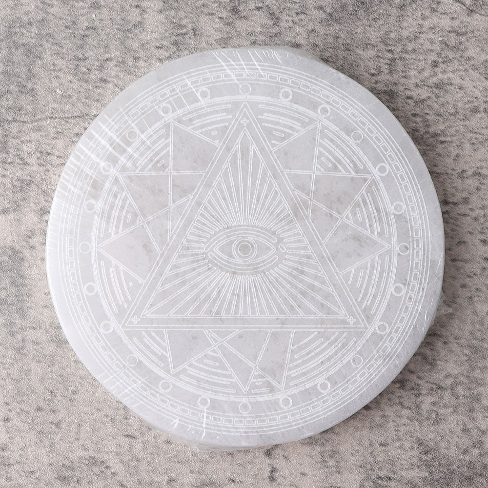 15cm Round Selenite Coaster Wholesale Crystals USA