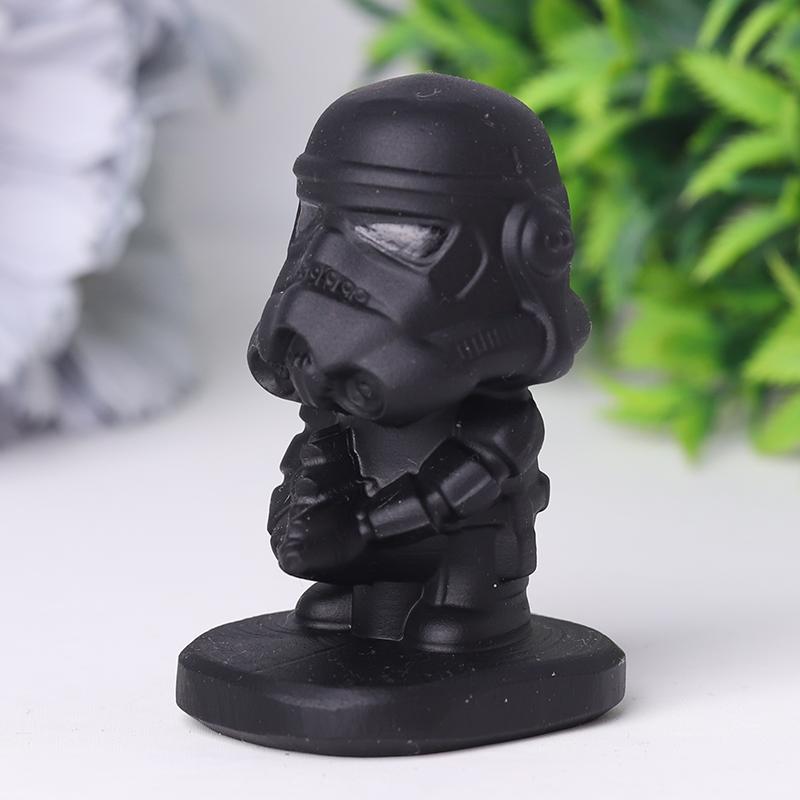 2.5" Black Obsidian Darth Vader Crystal Carvings Wholesale Crystals USA