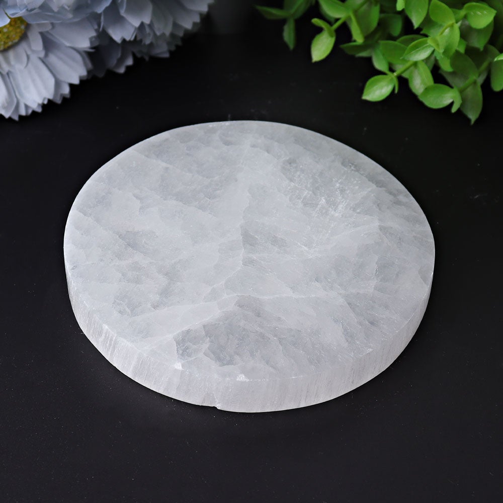 4" Selenite Coaster with Printing Wholesale Crystals USA