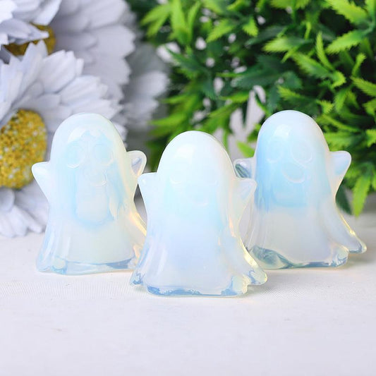 1.8" Opalite Ghost Crystal Carvings for Halloween Wholesale Crystals USA