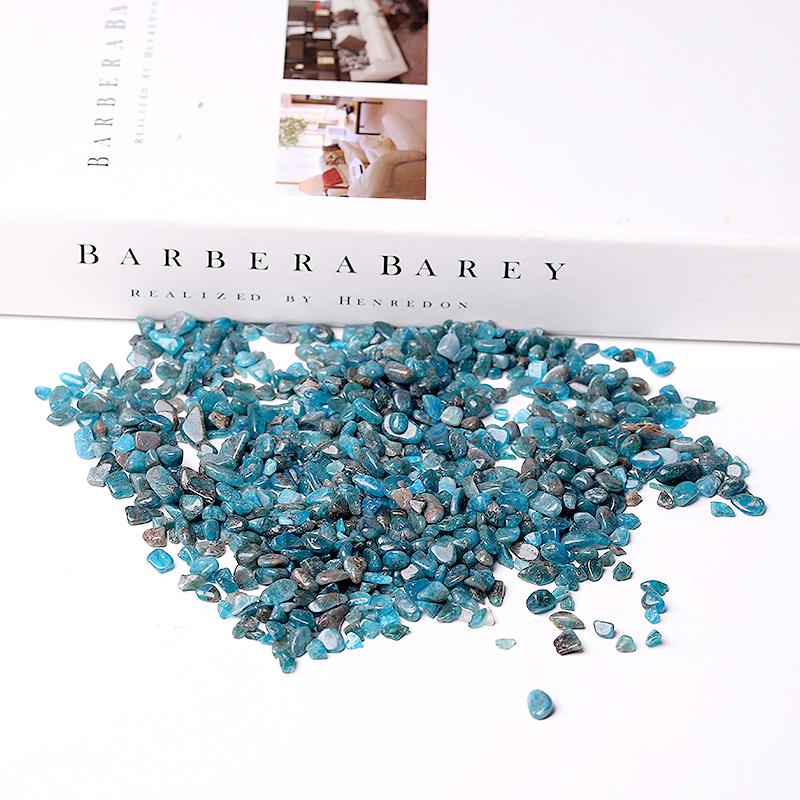 0.1kg 5-7mm Natural Blue Apatite Chips Crystal Chips for Decoration Wholesale Crystals USA