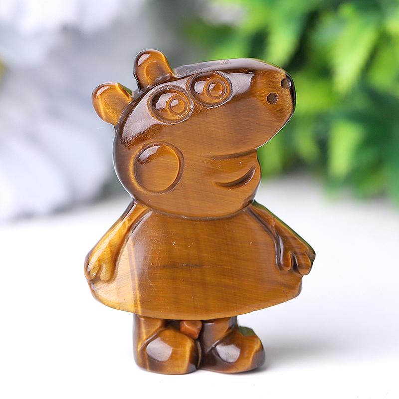 1.8" Peppa Pig Crystal Carvings Wholesale Crystals USA